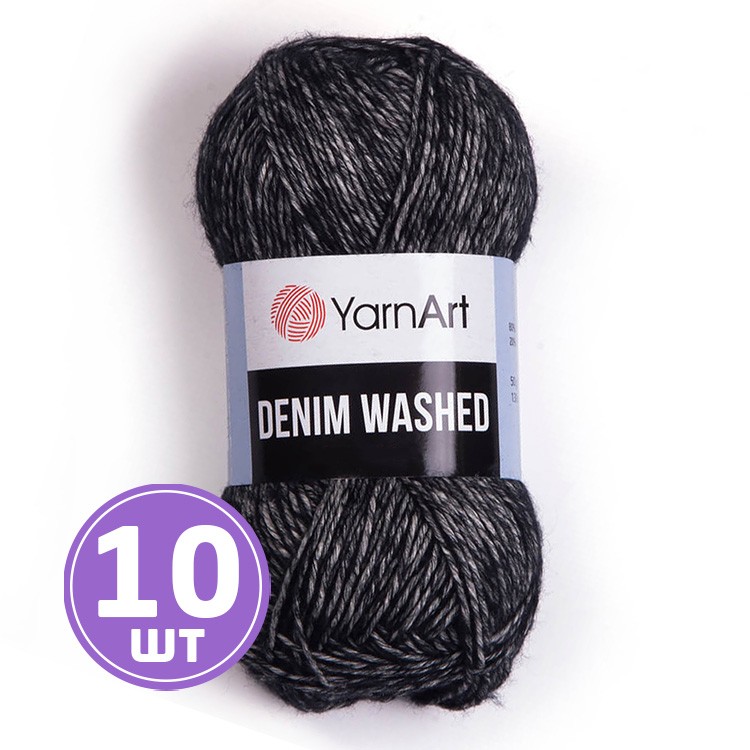 Пряжа YarnArt Denim Washed2 (Деним вошд 2) (923), меланж черно-белый, 10 шт. по 50 г