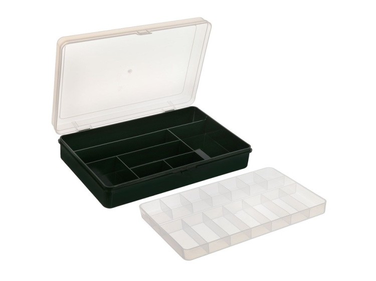 Коробка для мелочей №3 двухъярусная со вкладышем Trivol, цвет: темно-зеленый — картинка 4