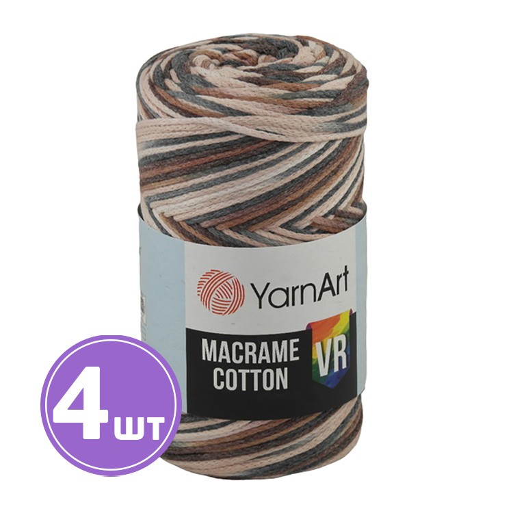 Пряжа YarnArt Macrame Cotton VR (Макраме Коттон ВР) (928), мультиколор, 4 шт. по 250 г