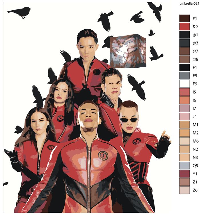 Картина по номерам «Академия Амбрелла: Академия Спэрроу» — картинка 2