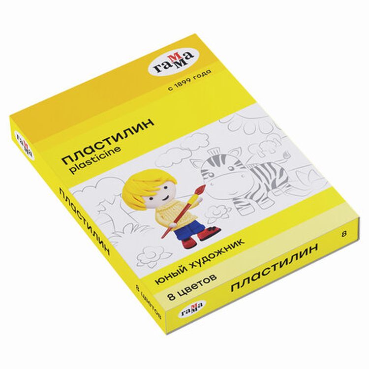 Пластилин классический Gamma «Юный художник NEW», 8 цветов, 112 г, со стеком — картинка 2