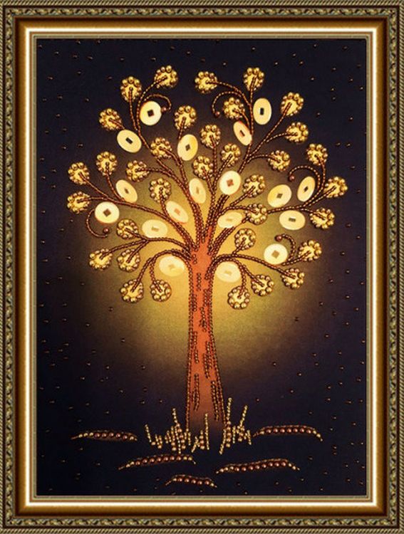 Рисунок на ткани «Денежное дерево»