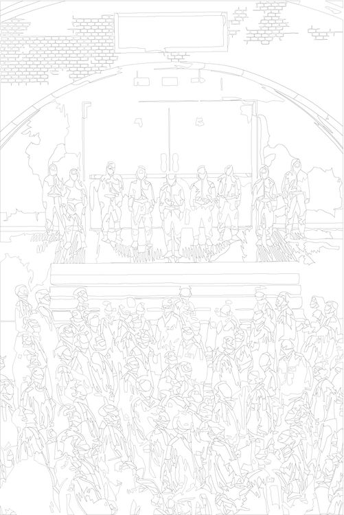 Картина по номерам «Игра в кальмара: Охранники и игроки» — картинка 3