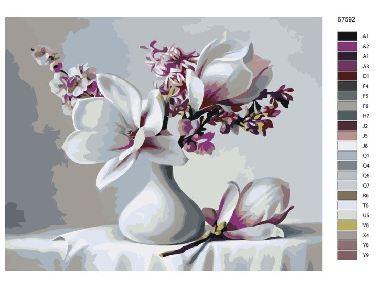 Картина по номерам «Магнолия в вазе» — картинка 2