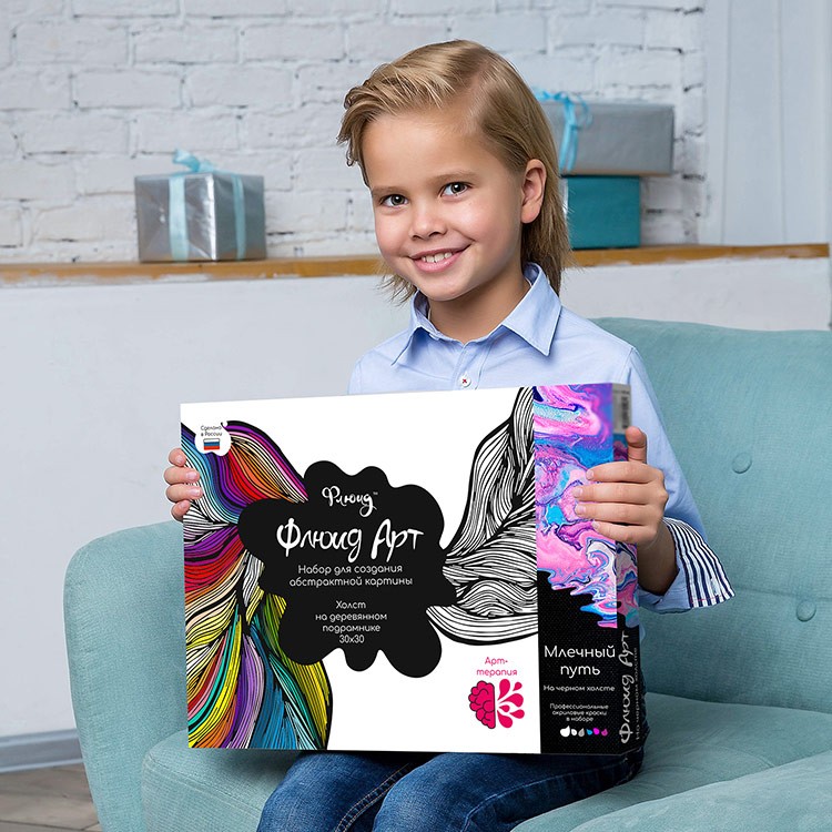 Набор для рисования жидким акрилом Флюид Арт Млечный путь — картинка 5
