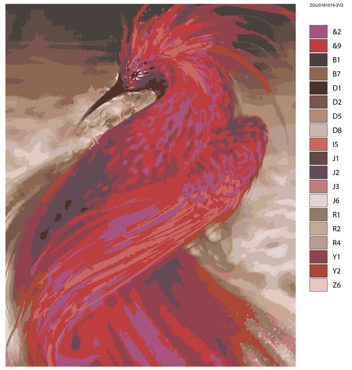Картина по номерам «Птица Феникс» — картинка 2