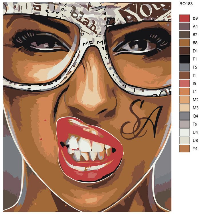 Картина по номерам «Девушка в очках» — картинка 2