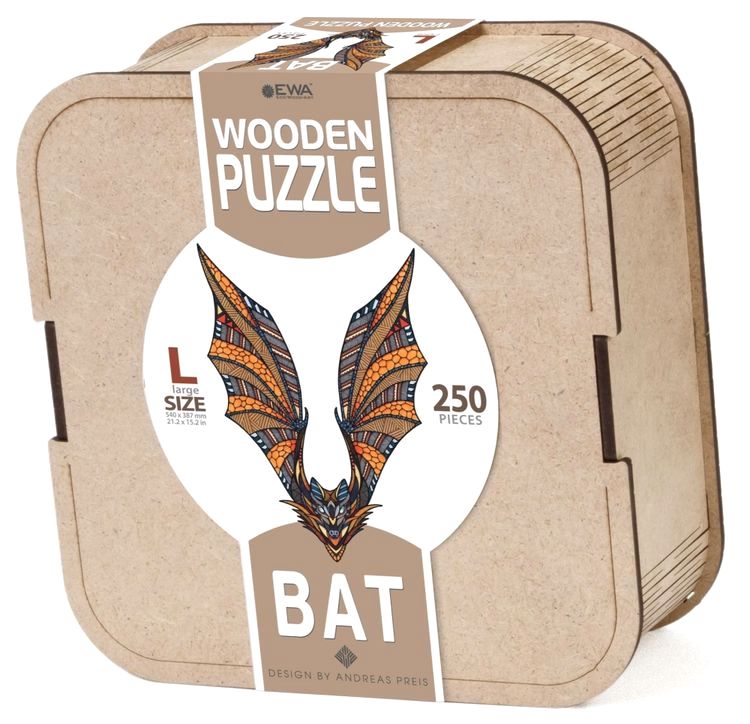 Деревянный, фигурный пазл EWA «Летучая Мышь L», 39x54 см — картинка 7