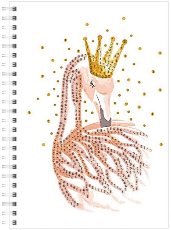 Алмазная мозаика - тетрадь «Фламинго» — картинка 2