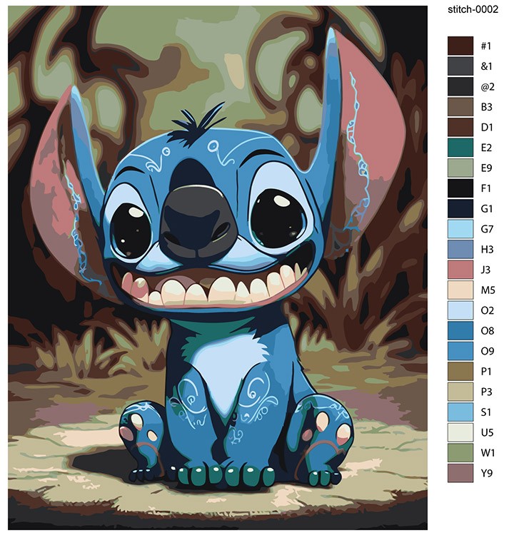 Картина по номерам «Стич улыбается» EVEE-stitch-0002 Цветное 40x50 ...