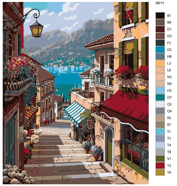 Картина по номерам «Прибрежная улочка» — картинка 2