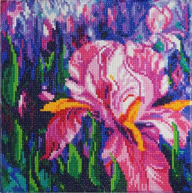 Алмазная вышивка «Лиловые ирисы» — картинка 2