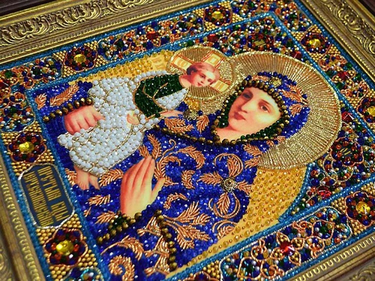 Набор вышивки хрустальными камнями «Богородица Иерусалимская» — картинка 14