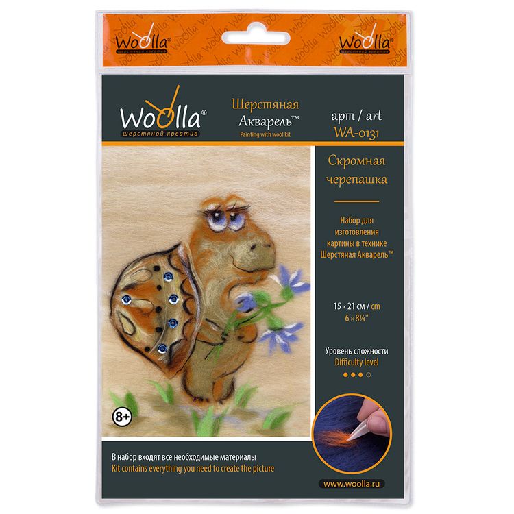 Картина шерстью «Скромная черепашка» — картинка 3
