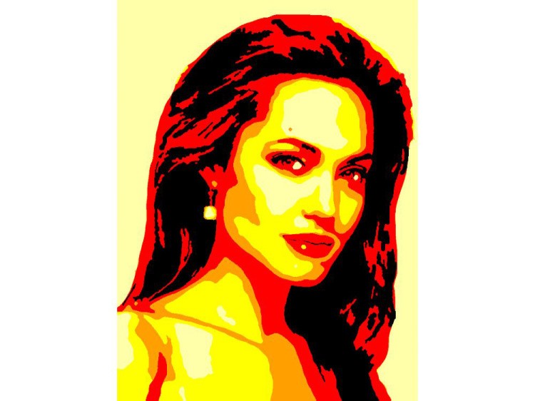 Картина цветным песком «Анджелина Джоли»