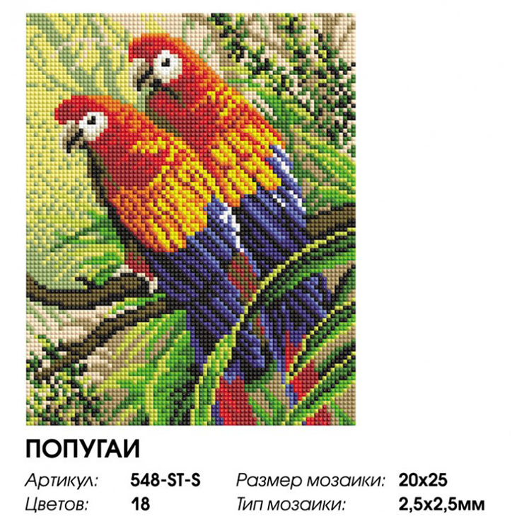 Алмазная вышивка «Попугаи» — картинка 2
