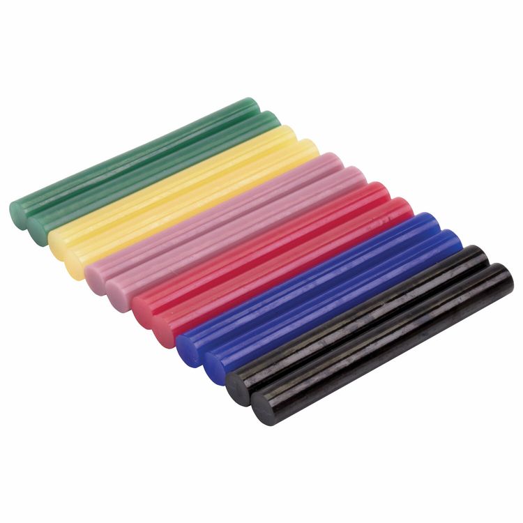 Клеевые стержни, диаметр 11 мм, длина 100 мм, цветные (ассорти), комплект 12 шт., 6 цв., Brauberg — картинка 2