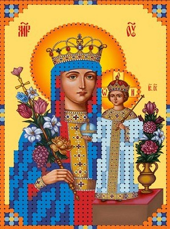 Рисунок на ткани «Богородица Неувядаемый цвет»