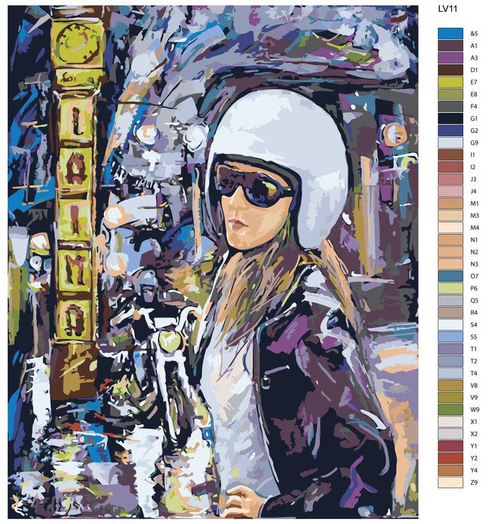 Картина по номерам «Поездка на мотоцикле» — картинка 2