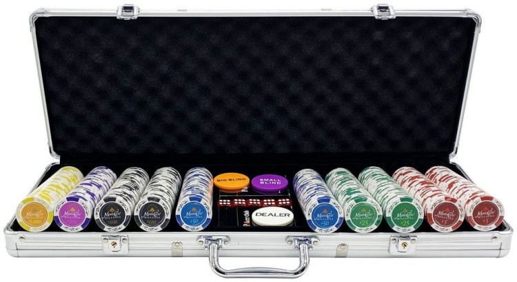 Покерный набор Monte Carlo, 500 фишек с номиналом в чемодане — картинка 2