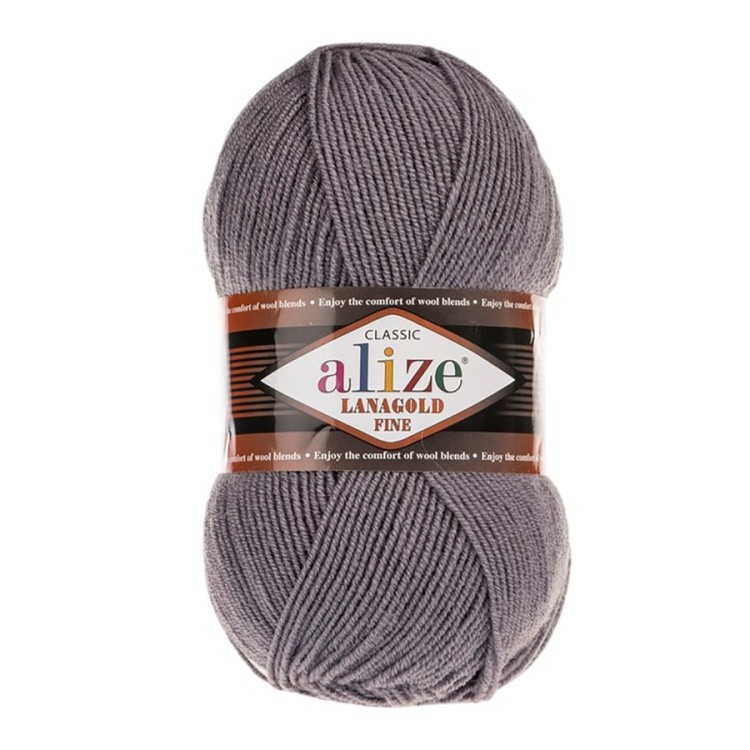Пряжа ALIZE LanaGold Fine (Ализе Лана голд файн) (348), свинец, 5 шт. по 100 г