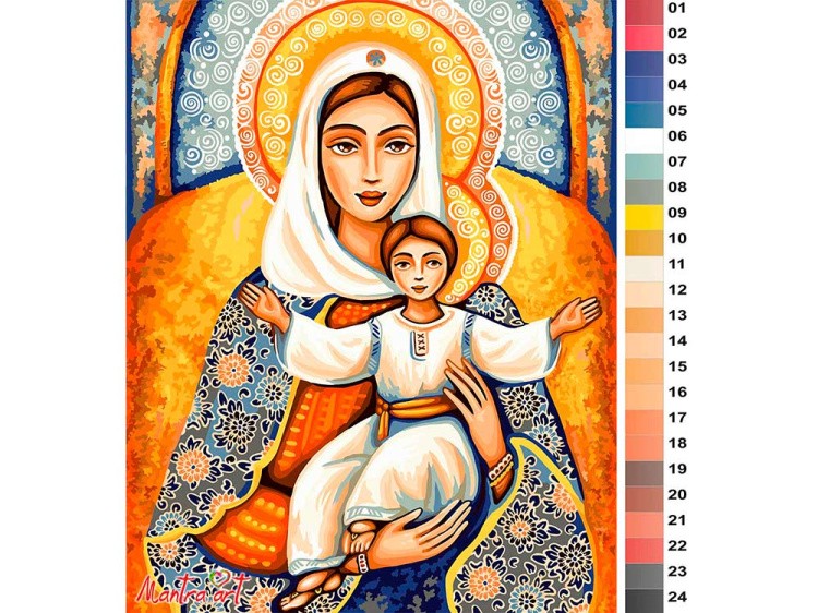 Картина по номерам «Мадонна с младенцем» — картинка 2