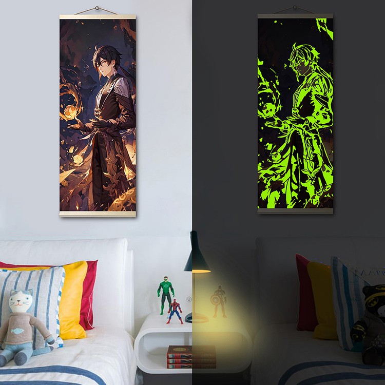 Картина по номерам со светящейся краской «Панно Геншин Чжун Ли» — картинка 2