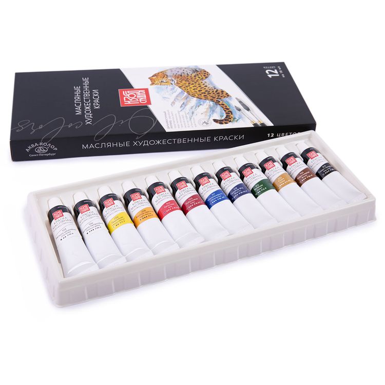 Набор масляных красок «Изостудия», 12 цв. по 18 мл, Аква-колор — картинка 3