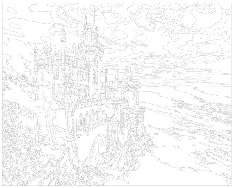 Картина по номерам «Море: Замок на скалистом берегу 2» — картинка 3