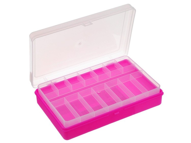 Коробка для мелочей №3 двухъярусная со вкладышем Trivol, цвет: малиновый — картинка 3