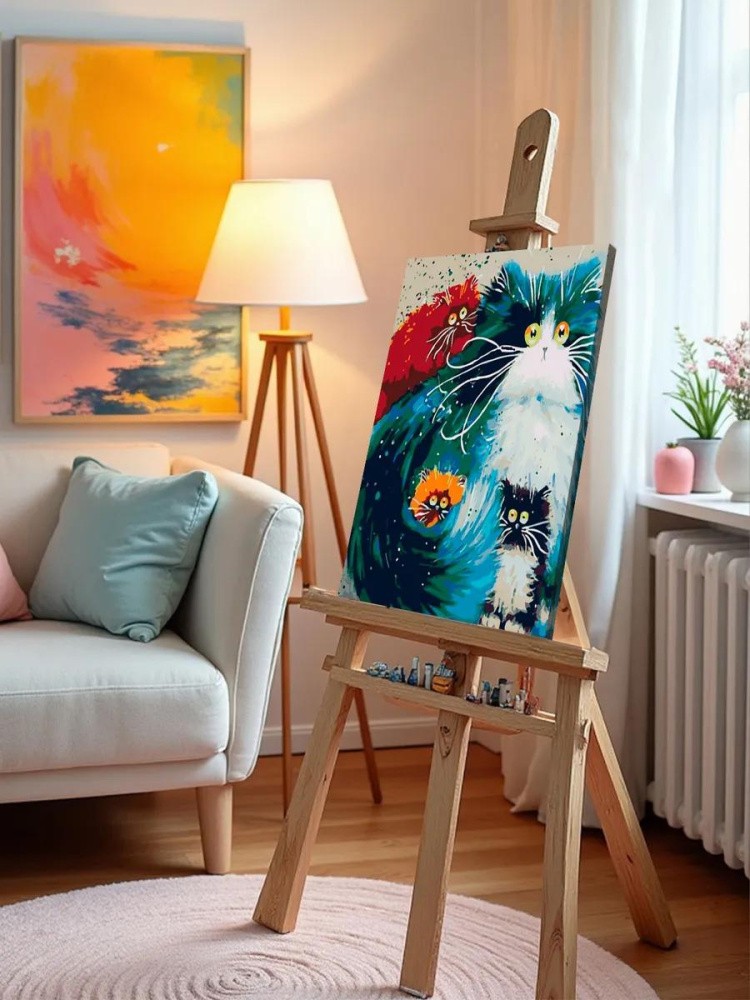 Картина по номерам «Разноцветные пушистики» — картинка 9