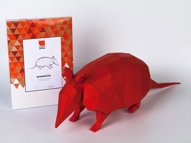 Бумажная модель для склеивания фигура «Броненосец» — картинка 3