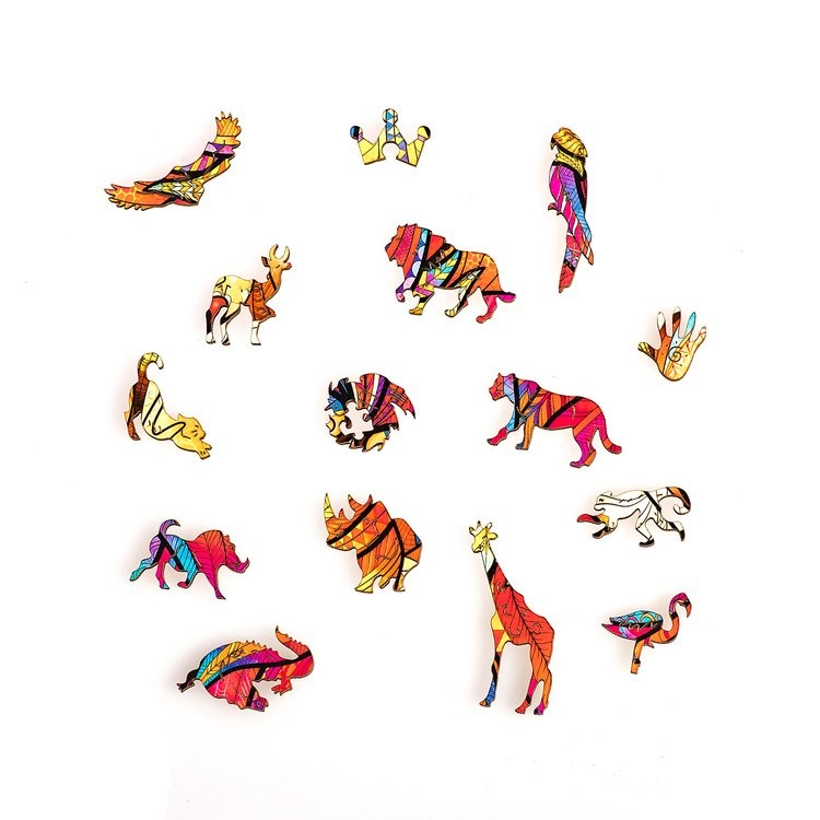 Деревянный пазл Unidragon «Таинственный Лев», размер M (А4) — картинка 7