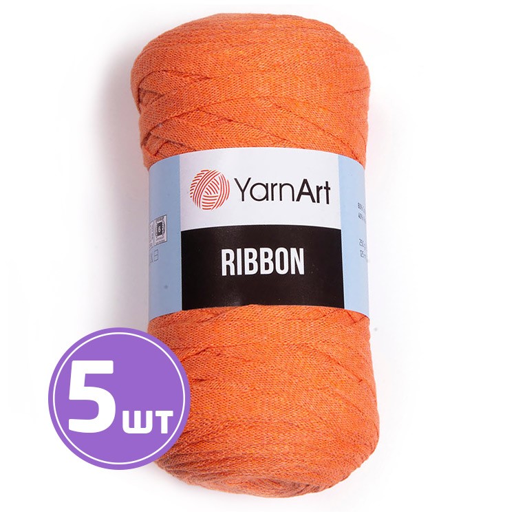 Пряжа YarnArt Ribbon (Риббон) (770), абрикосовый, 5 шт. по 250 г