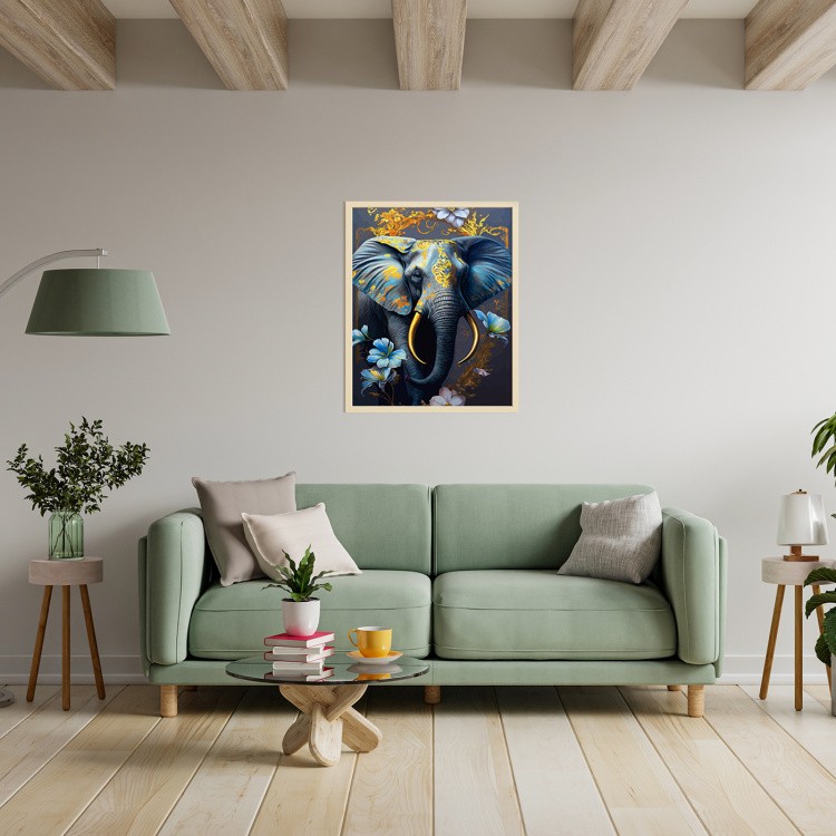 Картина по номерам с поталью «Индийский слон» — картинка 7