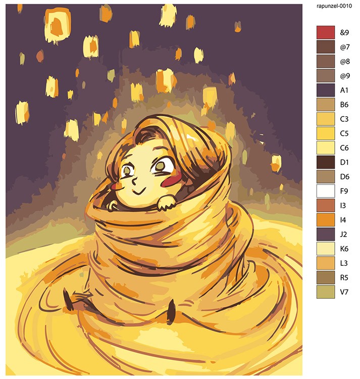 Картина по номерам «Герои Дисней: Рапунцель арт 40x50» — картинка 2