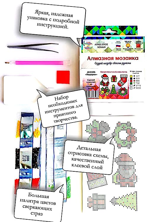 Алмазная вышивка «Пингвины» (самоклеящиеся наклейки/стикеры) — картинка 4