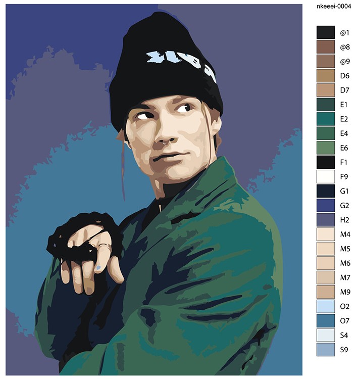 Картина по номерам «Рэпер nkeeei нкей нкееей: Портрет 40x50» — картинка 2