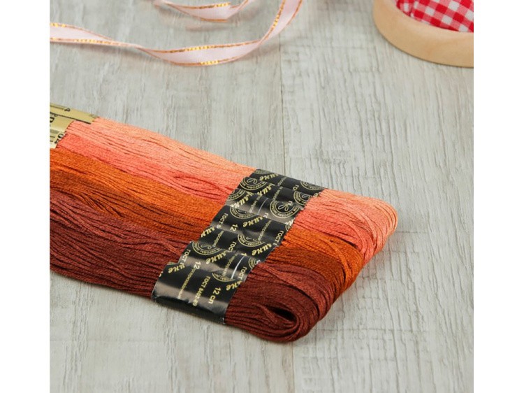 Набор ниток мулине «Цветик-семицветик» № 7, цвет: коричневый лепесток, 10 м, 7 шт. — картинка 2