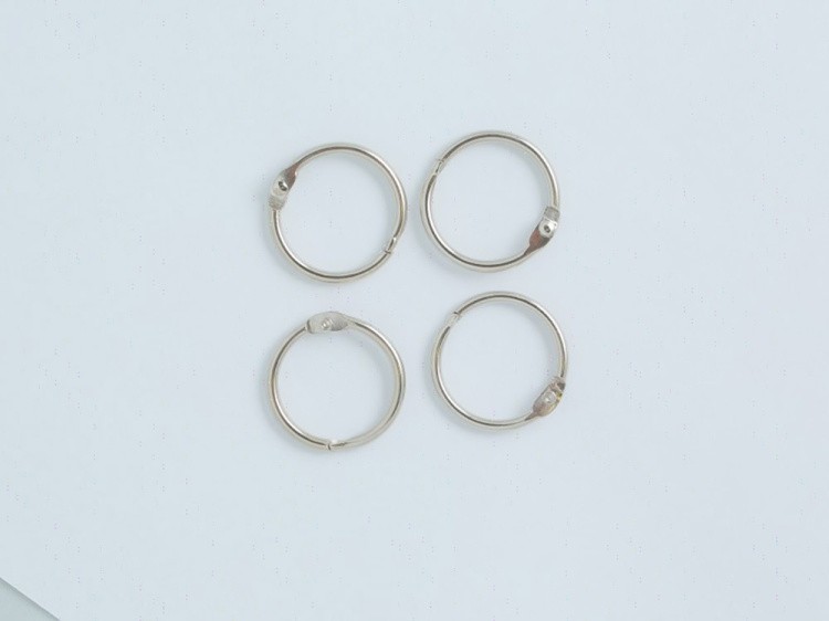 №2 Кольца для блокнотов СЕРЕБРО количество 4 шт. (диаметр 25 мм) — картинка 2