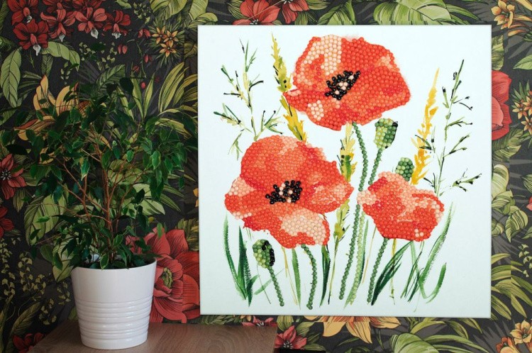 Алмазная вышивка «Красные маки» — картинка 4