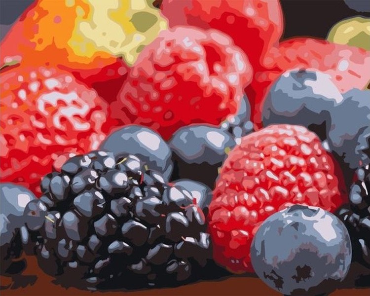 Картина по номерам «Сочные ягоды»