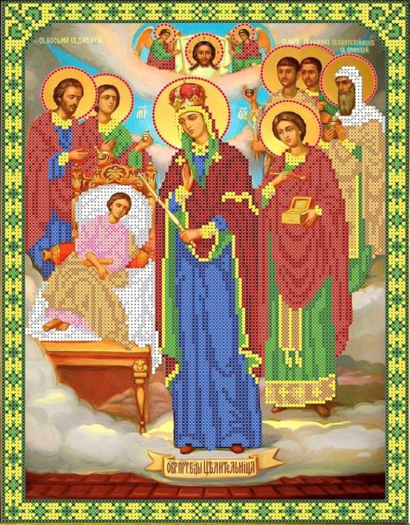 Рисунок на ткани «Богородица Целительница»