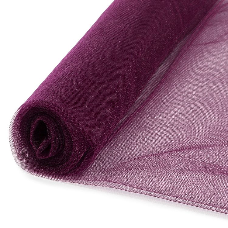 Фатин Kristal средней жесткости, блестящий, 5 м, ширина 300 см, 100% полиэстер, цвет: бордовый — картинка 4