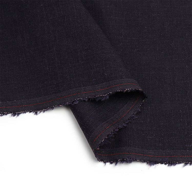 Ткань льняная, 1 м x 140 см, 190 г/м², цвет: темно-синий, TBY — картинка 4