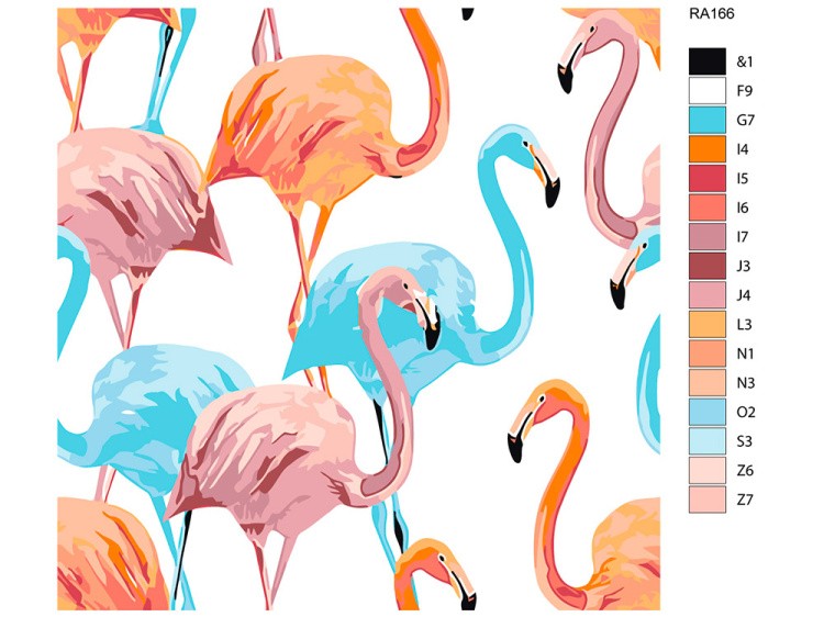 Картина по номерам «Акварельные фламинго» — картинка 2