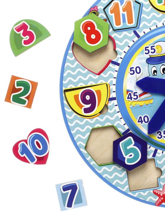 Развивающее пособие из дерева «Часы-вкладыши 2» — картинка 4
