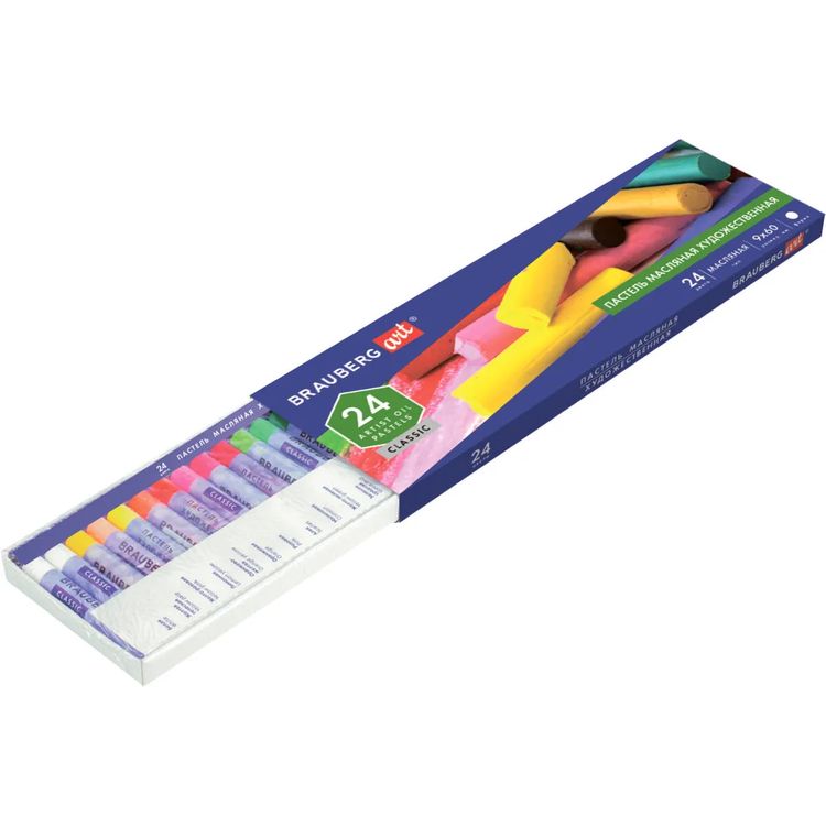 Пастель масляная художественная, 24 цв., круглое сечение, BRAUBERG ART CLASSIC — картинка 3