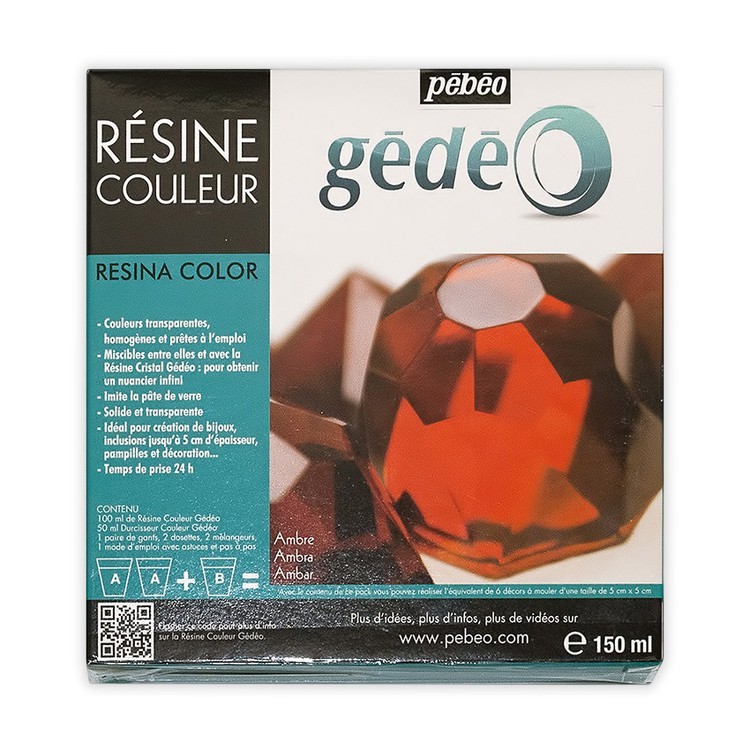Эпоксидная смола цветная (янтарь) Gedeo 150 мл, Pebeo — картинка 2