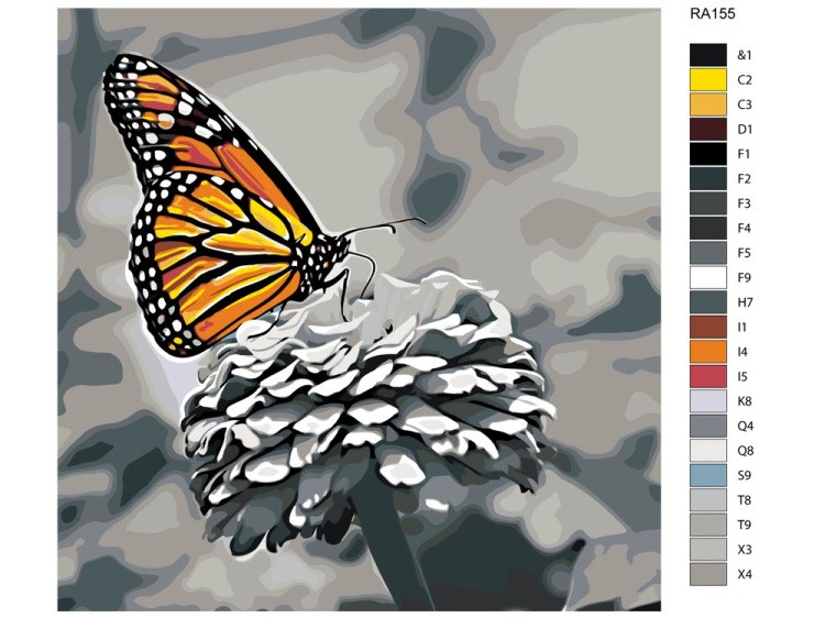 Картина по номерам «Бабочка на цветке» — картинка 2